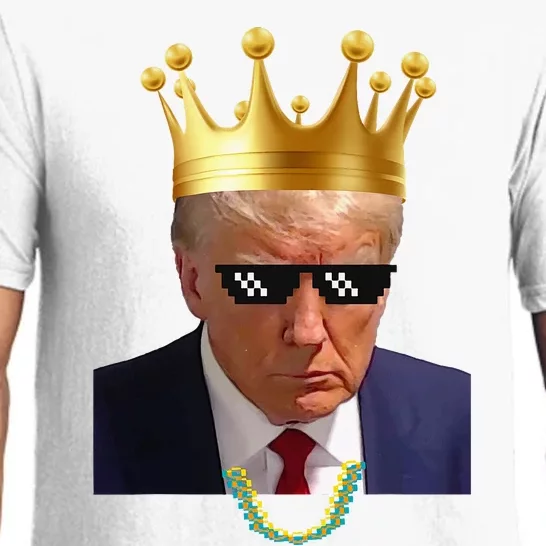 Donald Trump King Trump Mug Shot Aug. 2024 Thug Life Retro Pajama Set