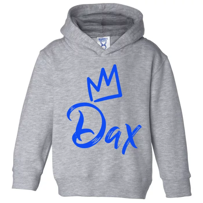 Dax The King Blue Crown & Name Toddler Hoodie