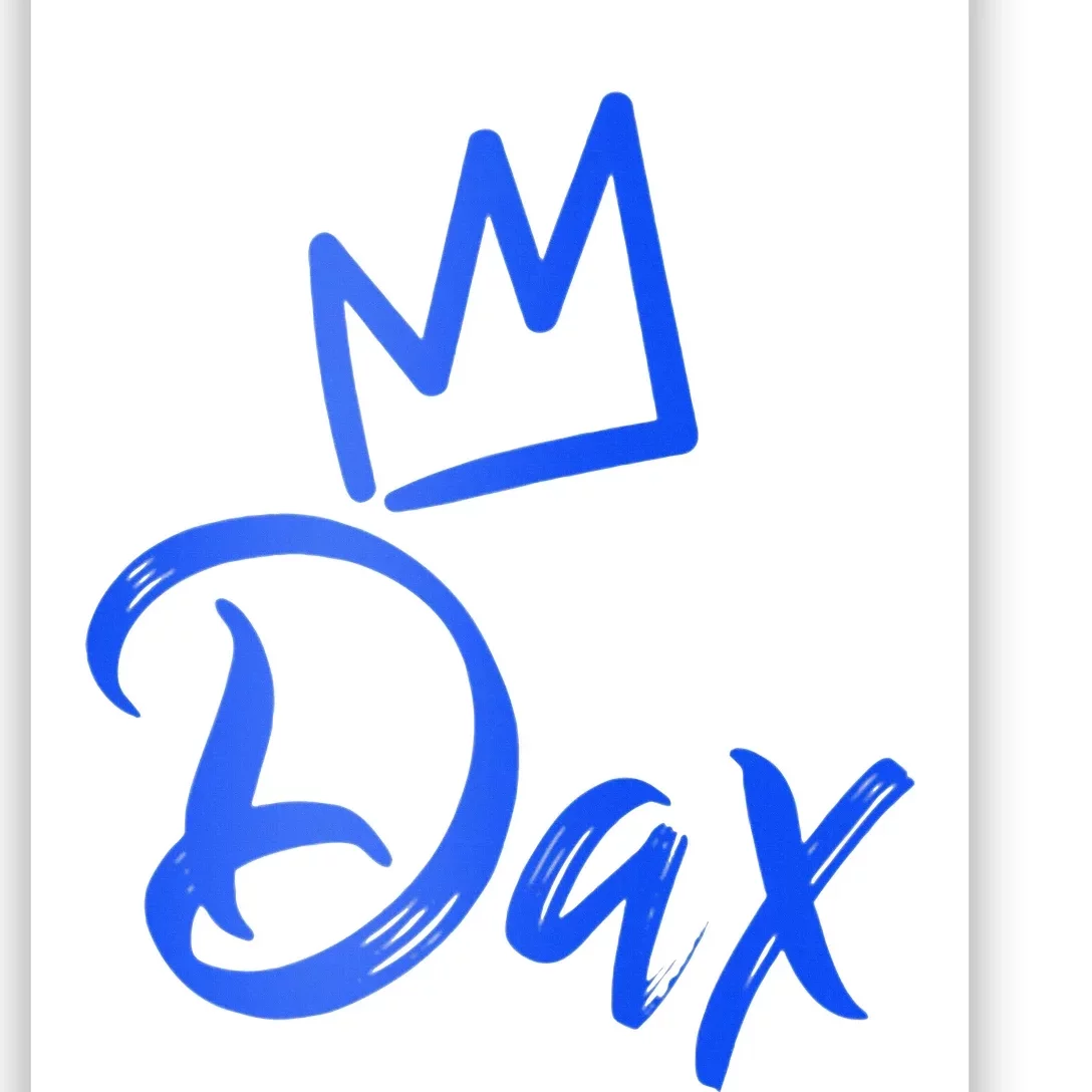 Dax The King Blue Crown & Name Poster