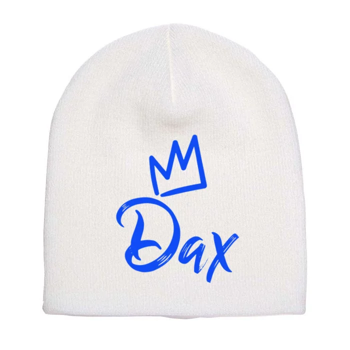 Dax The King Blue Crown & Name Short Acrylic Beanie