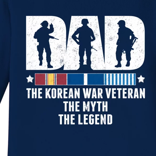 Dad The Korean War Veteran The Myth The Legend Gift Baby Long Sleeve Bodysuit