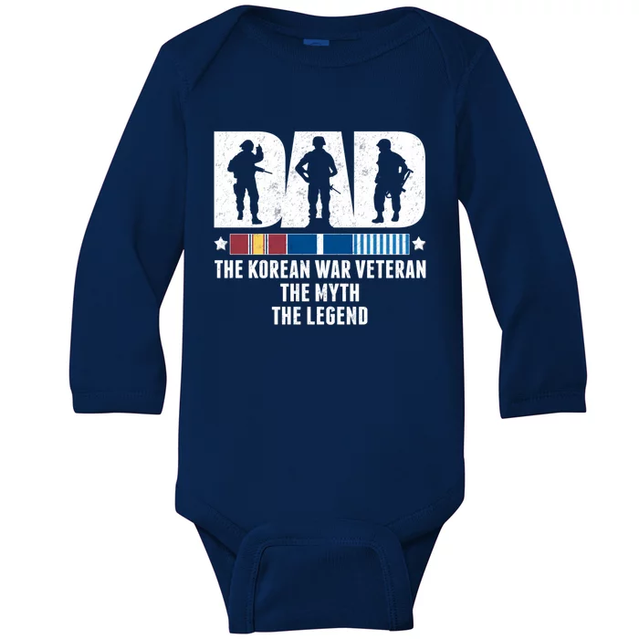 Dad The Korean War Veteran The Myth The Legend Gift Baby Long Sleeve Bodysuit