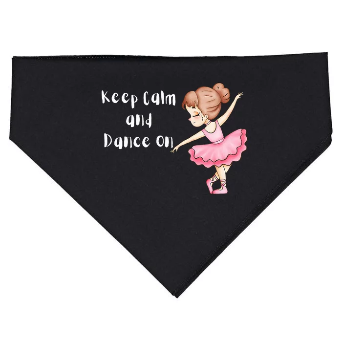 Dance T Keep Calm and Dance On Ballet Dance USA-Made Doggie Bandana