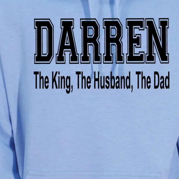 Darren The King The Husband The Dad Cool Gift Unisex Surf Hoodie