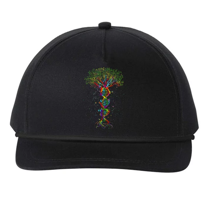 Dna Tree Life Genetics Biologist Science Earth Day Snapback Five-Panel Rope Hat