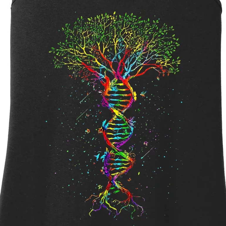 Dna Tree Life Genetics Biologist Science Earth Day Ladies Essential Tank