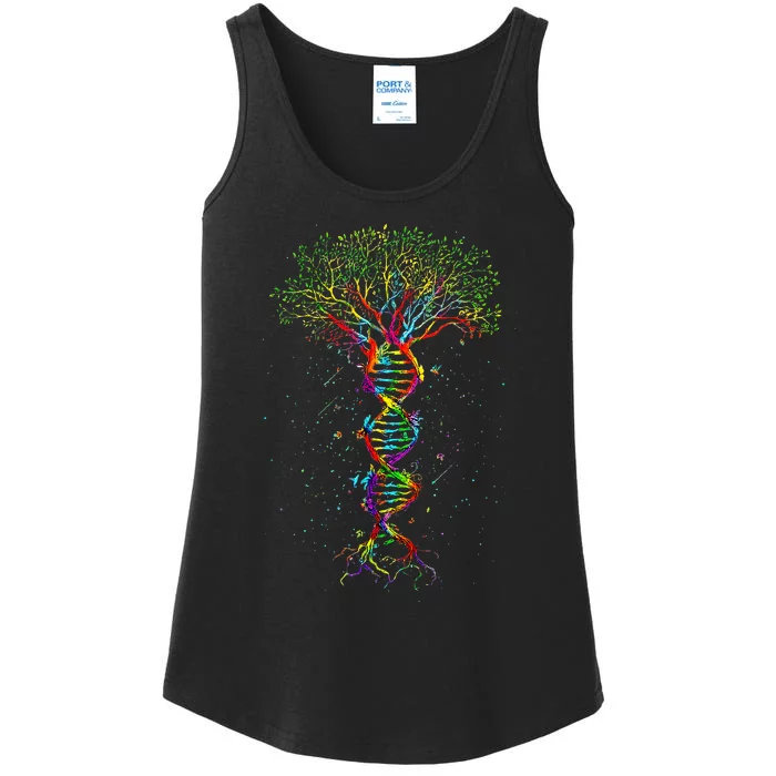 Dna Tree Life Genetics Biologist Science Earth Day Ladies Essential Tank