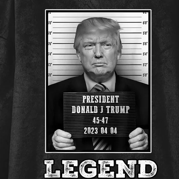 Trump 2024 Mugshot President Legend Hooded Wearable Blanket