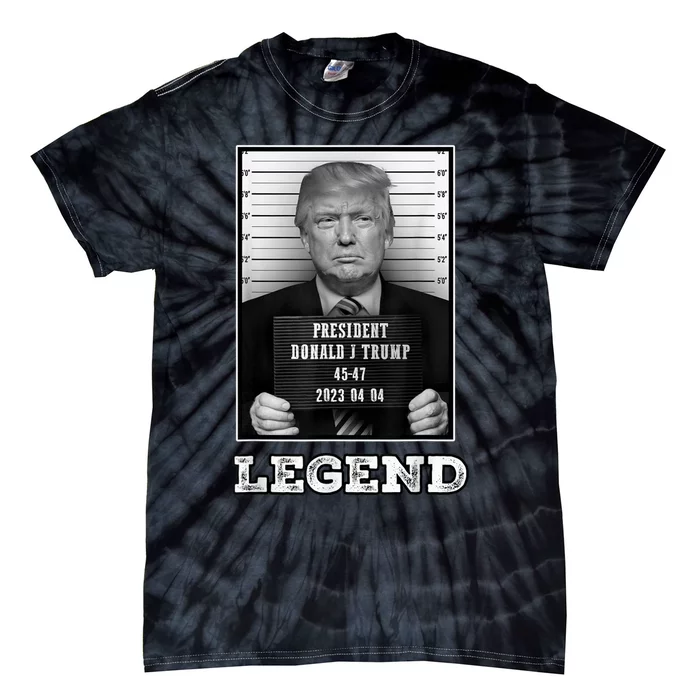 Trump 2024 Mugshot President Legend Tie-Dye T-Shirt