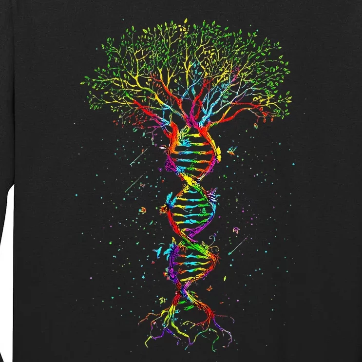 Dna Tree Life Genetics Biologist Science Earth Day Tall Long Sleeve T-Shirt