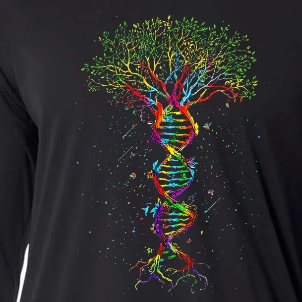 Dna Tree Life Genetics Biologist Science Earth Day Cooling Performance Long Sleeve Crew