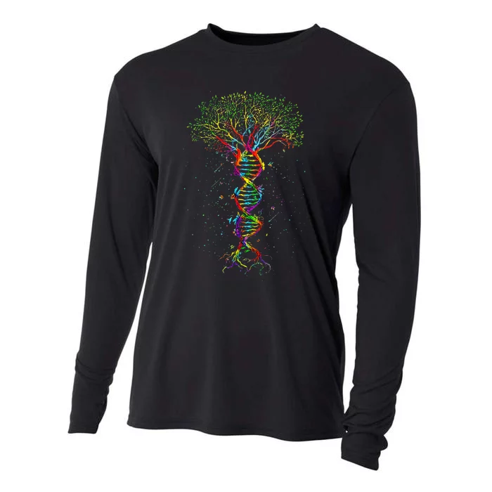 Dna Tree Life Genetics Biologist Science Earth Day Cooling Performance Long Sleeve Crew