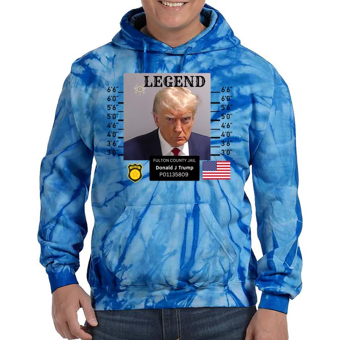 Donald Trump Legend Mugshot Defiant Silent Finger Gift Tie Dye Hoodie