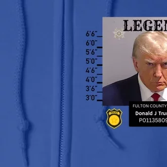 Donald Trump Legend Mugshot Defiant Silent Finger Gift Full Zip Hoodie