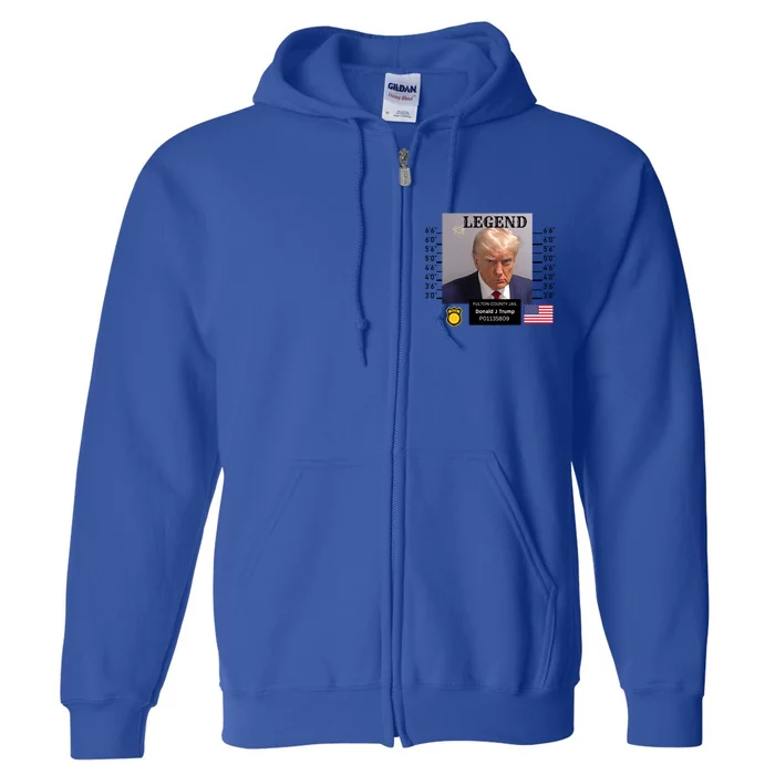 Donald Trump Legend Mugshot Defiant Silent Finger Gift Full Zip Hoodie