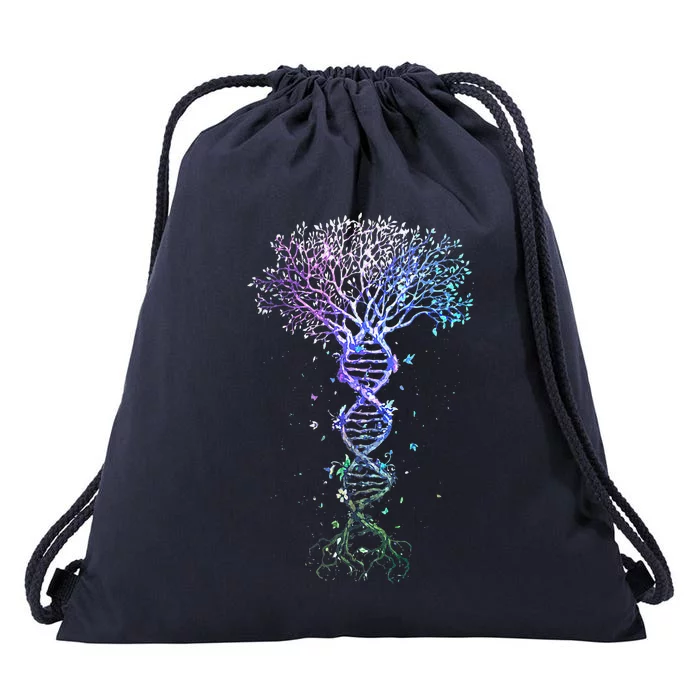 DNA Tree Life Earth Genetics Biologist Science Gift Drawstring Bag