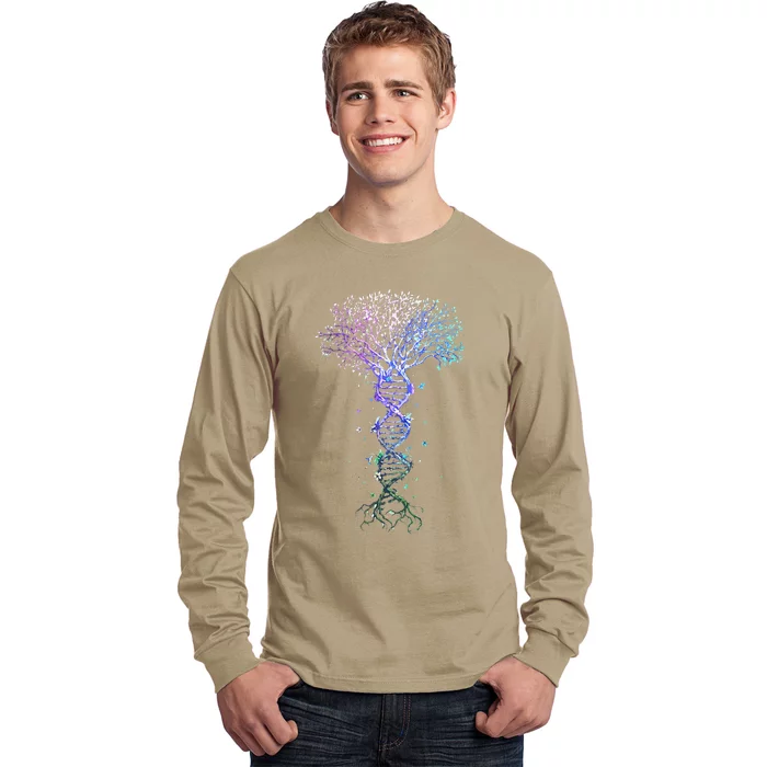 DNA Tree Life Earth Genetics Biologist Science Gift Long Sleeve Shirt