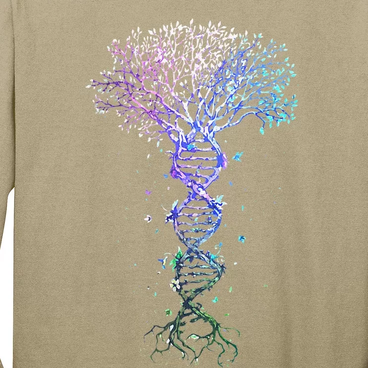 DNA Tree Life Earth Genetics Biologist Science Gift Long Sleeve Shirt