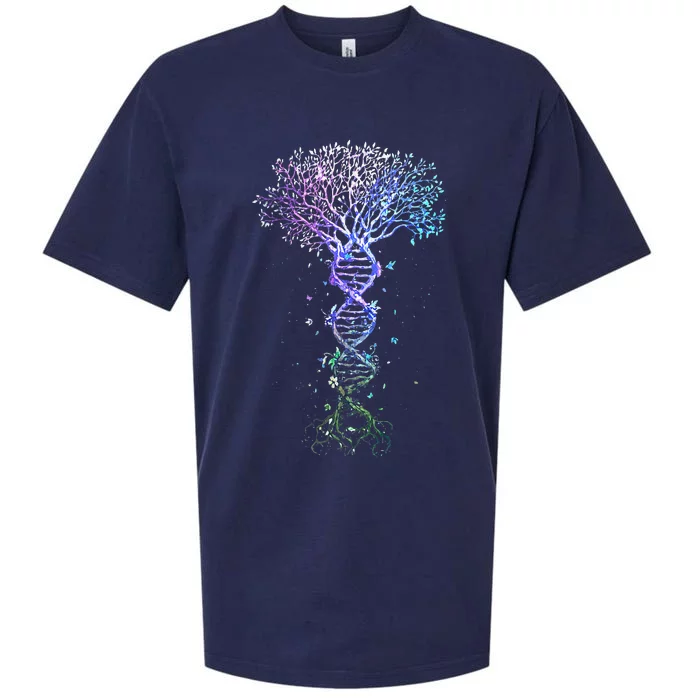 DNA Tree Life Earth Genetics Biologist Science Gift Sueded Cloud Jersey T-Shirt