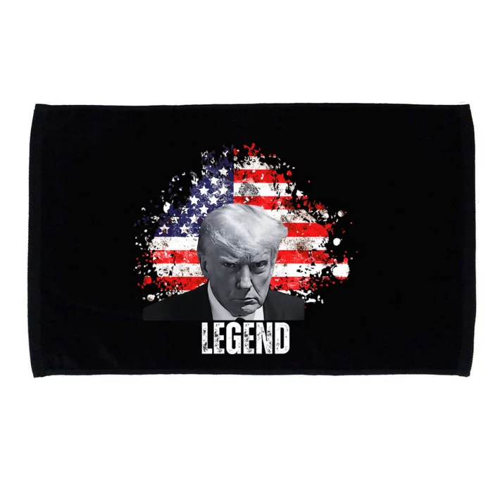 Donald Trump Legend Mug Shot American Flag Microfiber Hand Towel