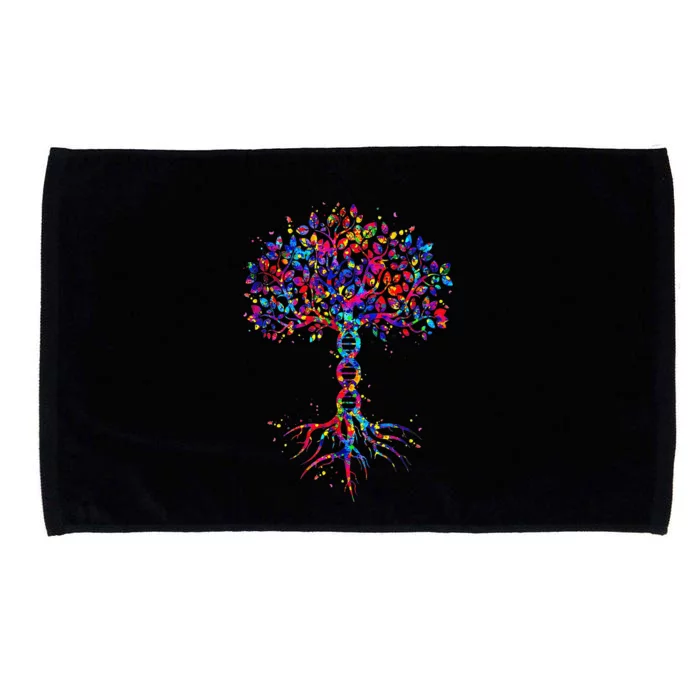 DNA Tree Life Watercolor Genetic Biologist Science Earth Day Microfiber Hand Towel