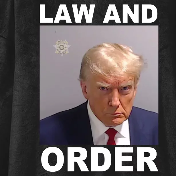 Donald Trump Law And Order Mugshot Hooded Wearable Blanket