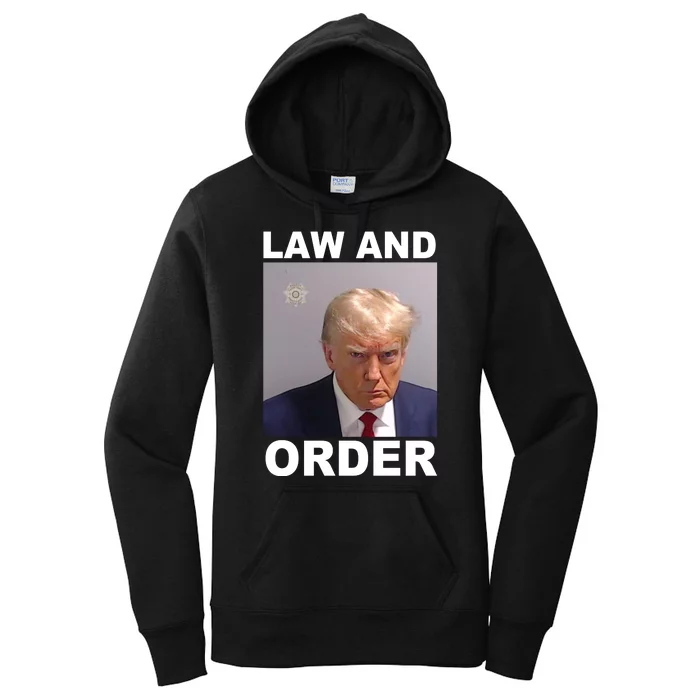 Donald Trump Law And Order Mugshot Women's Pullover Hoodie