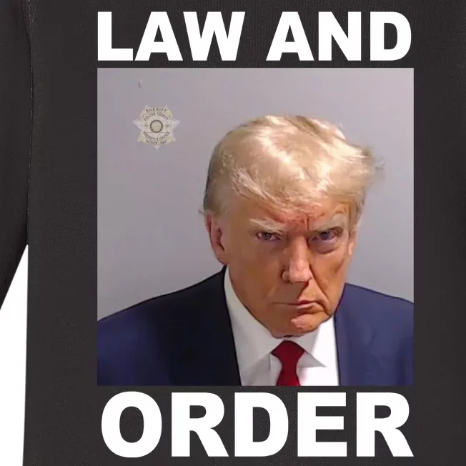 Donald Trump Law And Order Mugshot Baby Long Sleeve Bodysuit