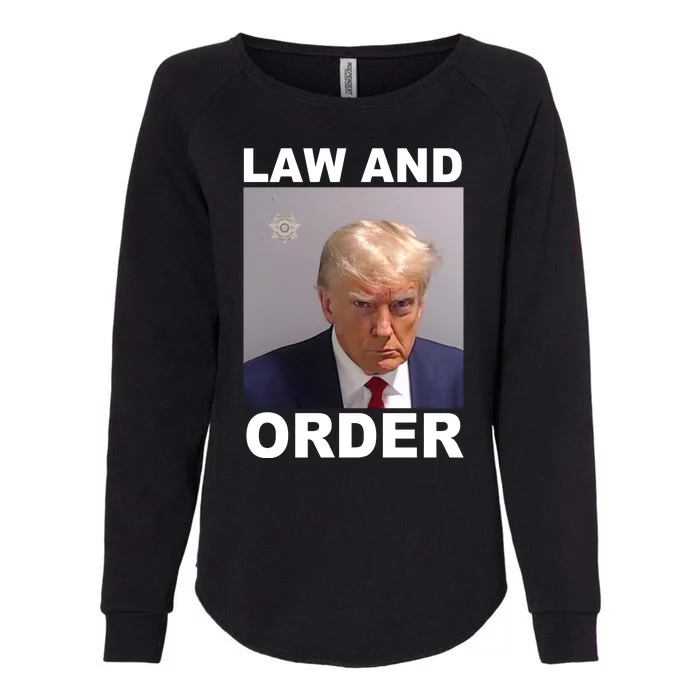 Donald Trump Law And Order Mugshot Womens California Wash Sweatshirt