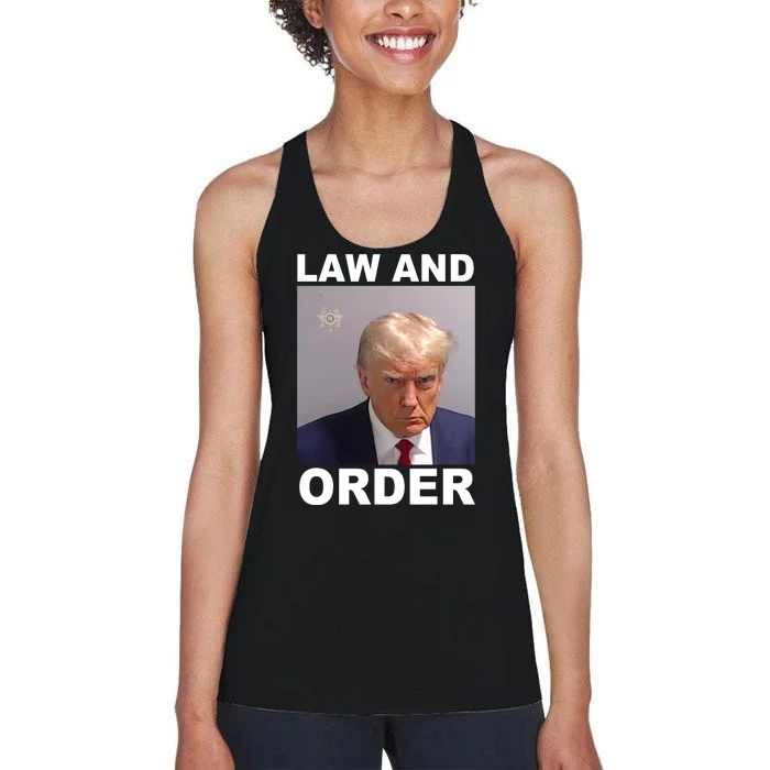 Donald Trump Law And Order Mugshot Women's Racerback Tank