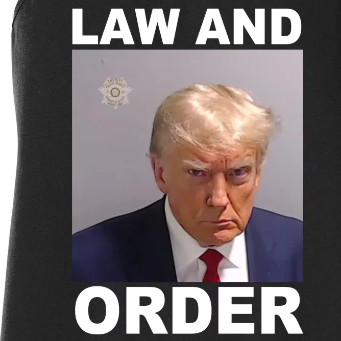 Donald Trump Law And Order Mugshot Women's Racerback Tank