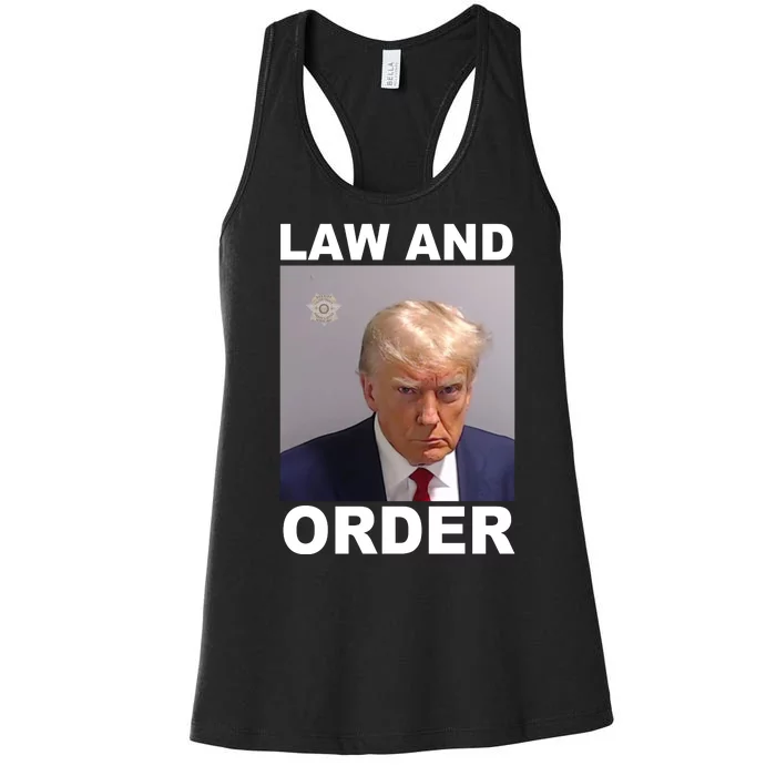 Donald Trump Law And Order Mugshot Women's Racerback Tank