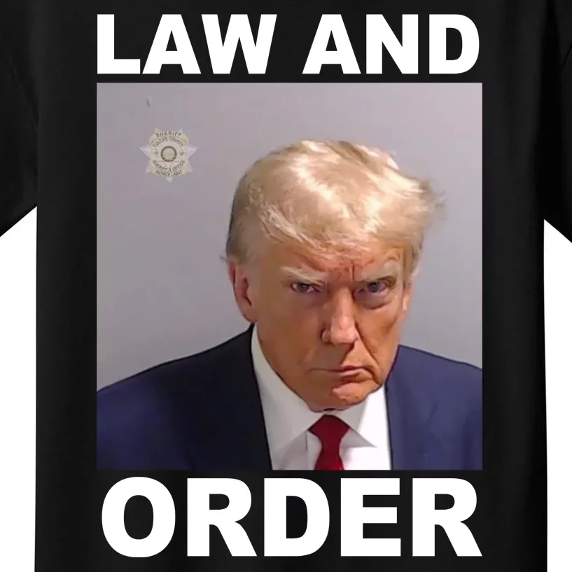 Donald Trump Law And Order Mugshot Kids T-Shirt