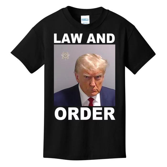 Donald Trump Law And Order Mugshot Kids T-Shirt