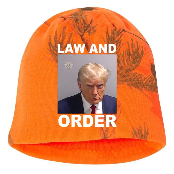 Donald Trump Law And Order Mugshot Kati - Camo Knit Beanie