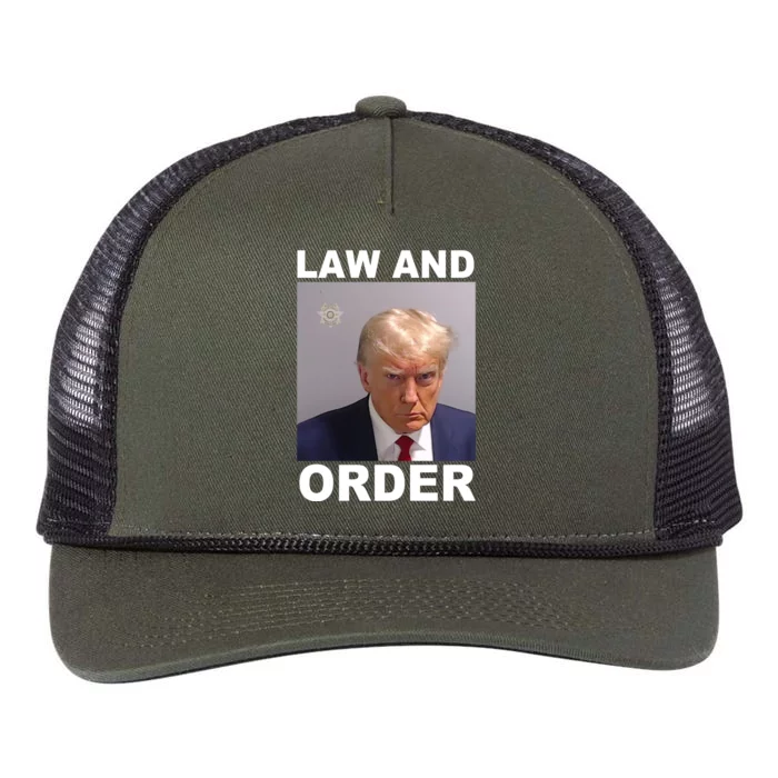 Donald Trump Law And Order Mugshot Retro Rope Trucker Hat Cap