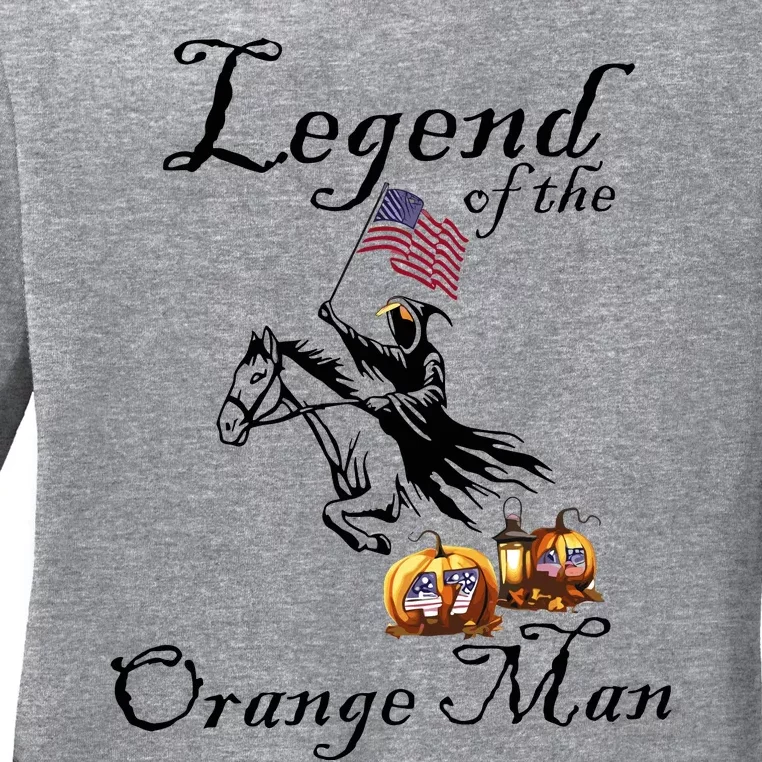 Donald Trump Legend Of The Orange Man Halloween Ladies Long Sleeve Shirt