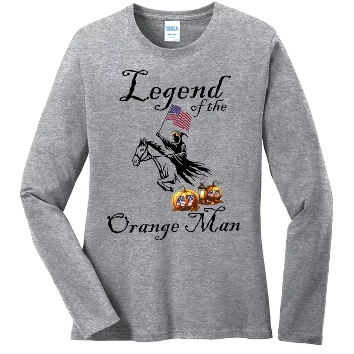 Donald Trump Legend Of The Orange Man Halloween Ladies Long Sleeve Shirt