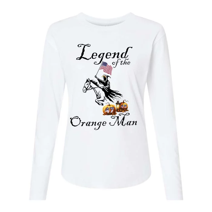 Donald Trump Legend Of The Orange Man Halloween Womens Cotton Relaxed Long Sleeve T-Shirt