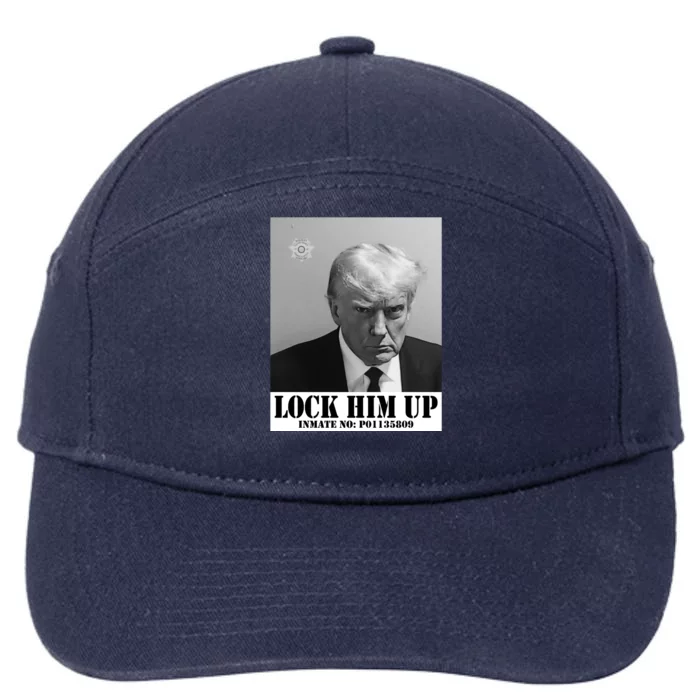 Donald Trump Lock Him Up Inmate Mugshot 7-Panel Snapback Hat