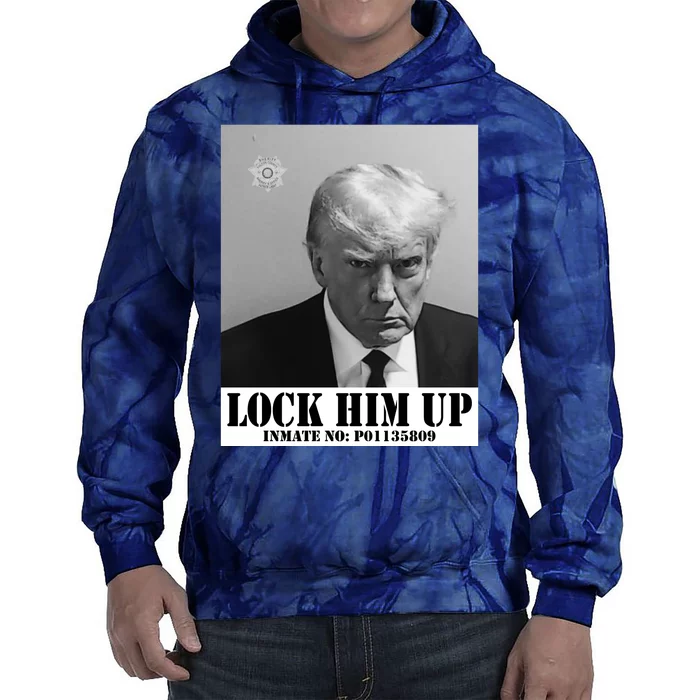 Donald Trump Lock Him Up Inmate Mugshot Tie Dye Hoodie