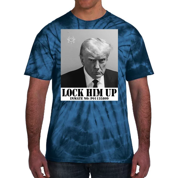 Donald Trump Lock Him Up Inmate Mugshot Tie-Dye T-Shirt