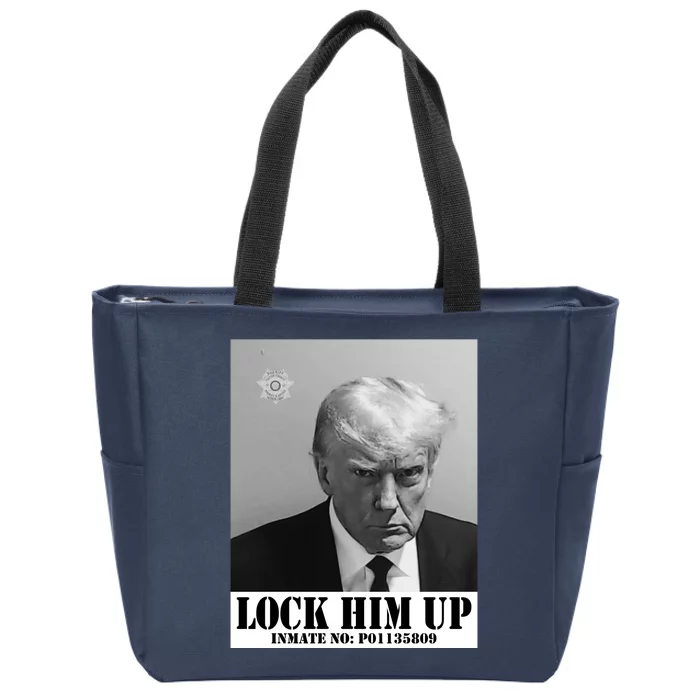 Donald Trump Lock Him Up Inmate Mugshot Zip Tote Bag