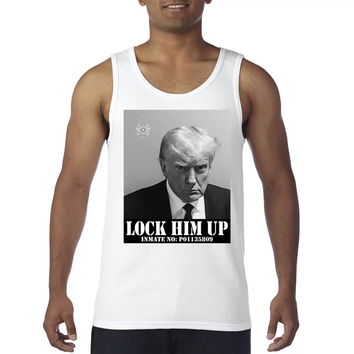 Donald Trump Lock Him Up Inmate Mugshot Tank Top