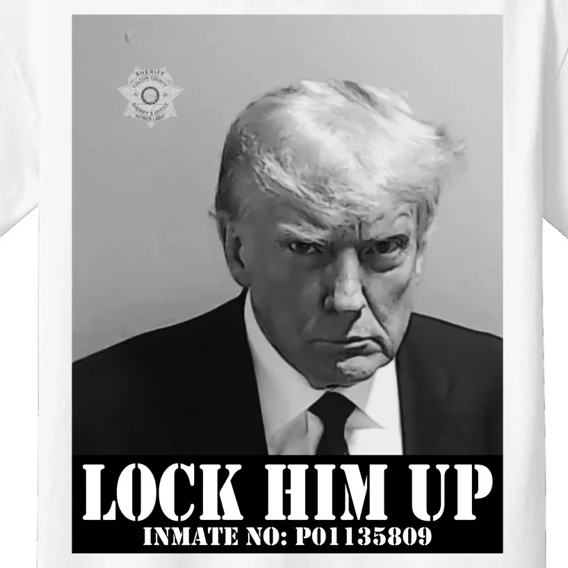 Donald Trump Lock Him Up Inmate Mugshot Kids T-Shirt