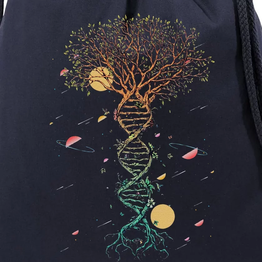 DNA Tree Life Biology Environment Science Genetics Earth Day Drawstring Bag