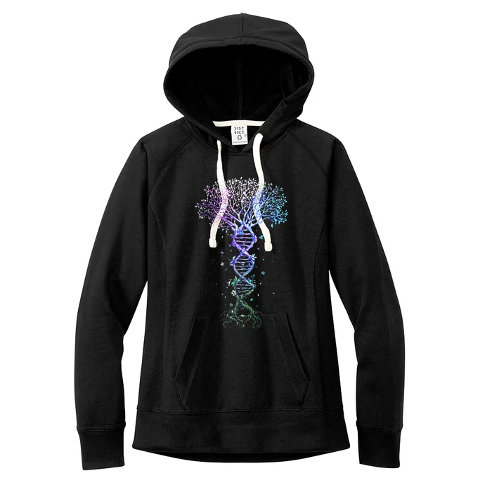 DNA Tree Life Earth Genetics Biologist Science Gift Women's Fleece Hoodie