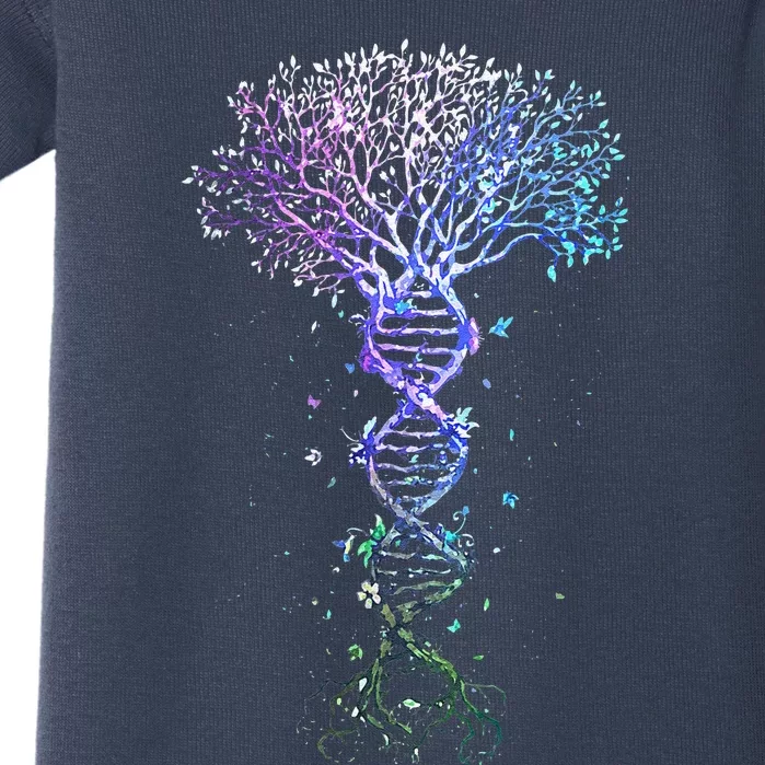 DNA Tree Life Earth Genetics Biologist Science Gift Baby Bodysuit