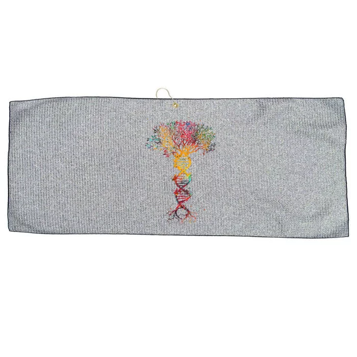 DNA Tree Life Genetics Biologist Science Earth Day Gifts Large Microfiber Waffle Golf Towel