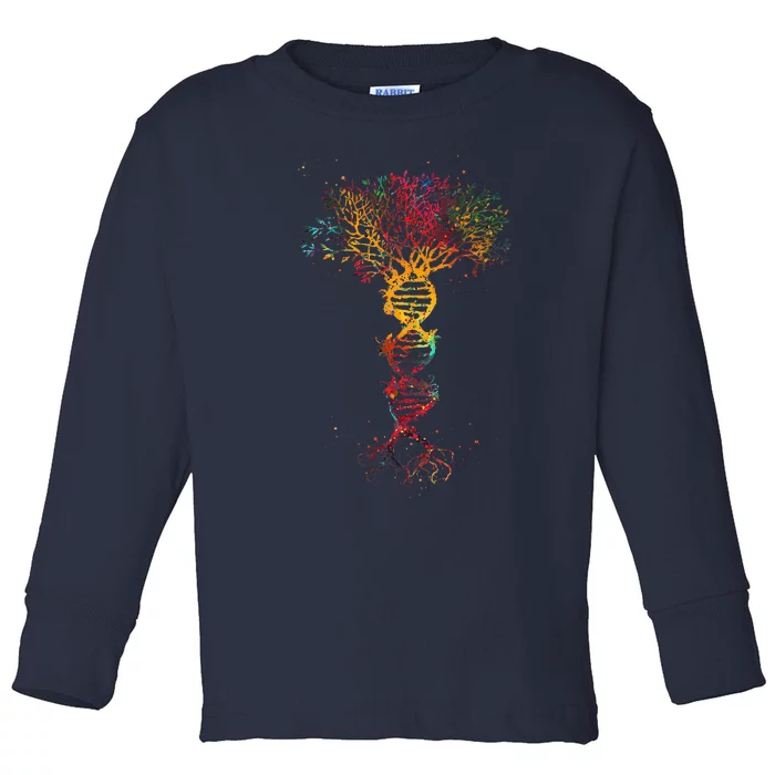 DNA Tree Life Genetics Biologist Science Earth Day Gifts Toddler Long Sleeve Shirt